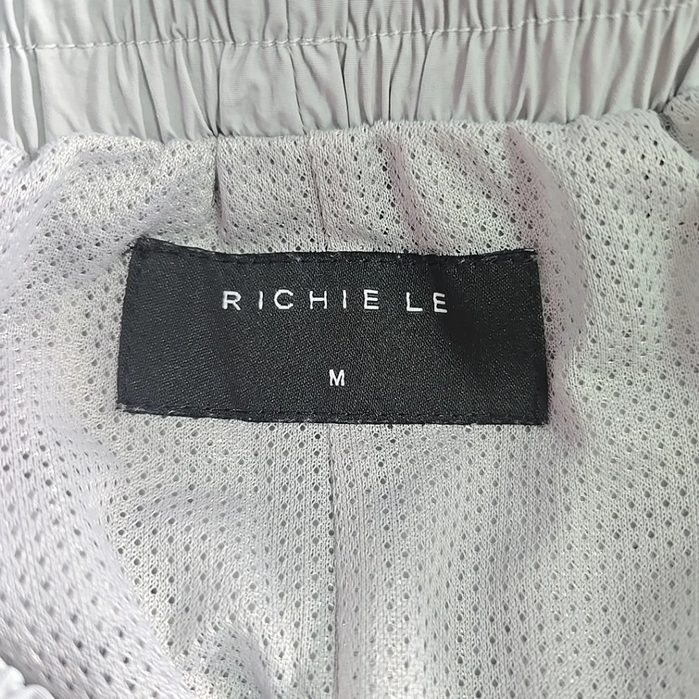 Richie Le Collection‎ Nylon Elastic Waist Shorts Light Steel Color Size Medium